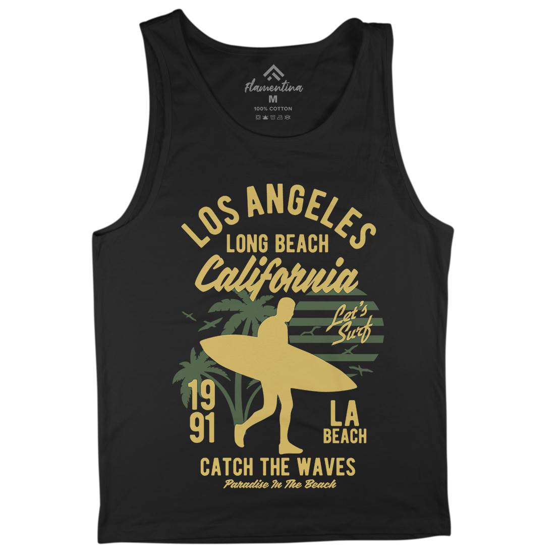 Los Angeles Long Mens Tank Top Vest Surf B228