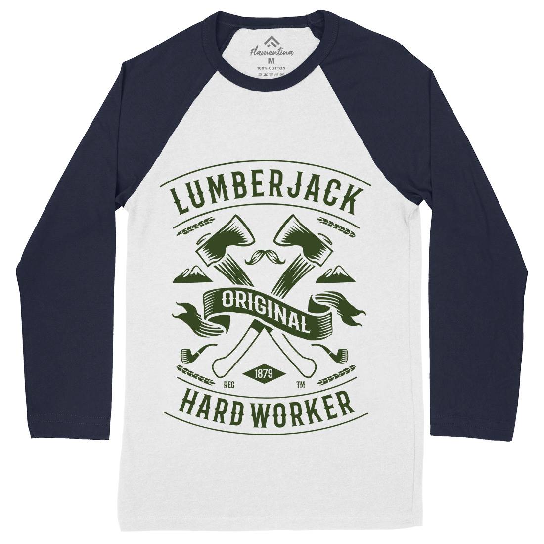 Lumberjack Mens Long Sleeve Baseball T-Shirt Retro B229