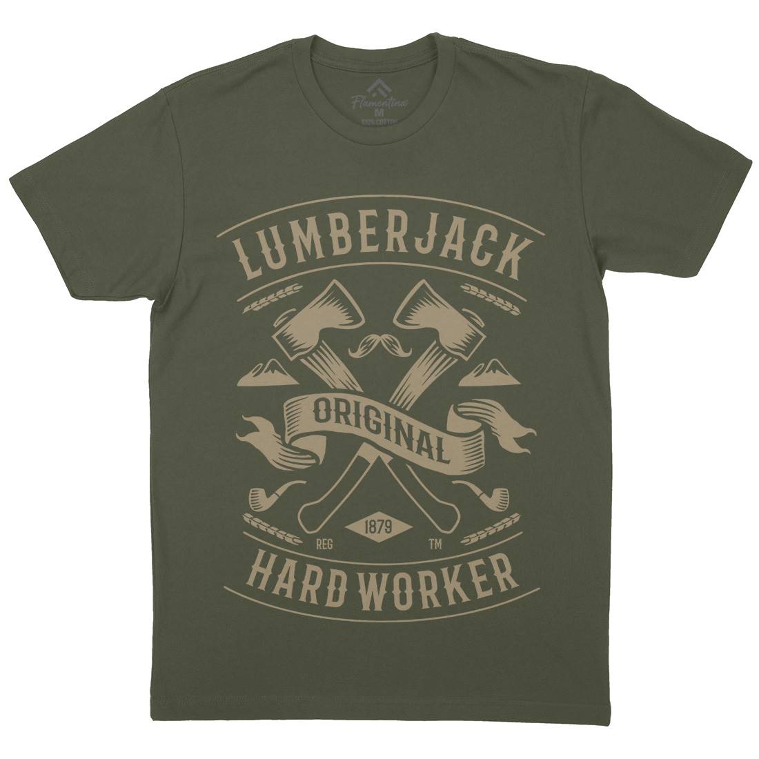 Lumberjack Mens Organic Crew Neck T-Shirt Retro B229