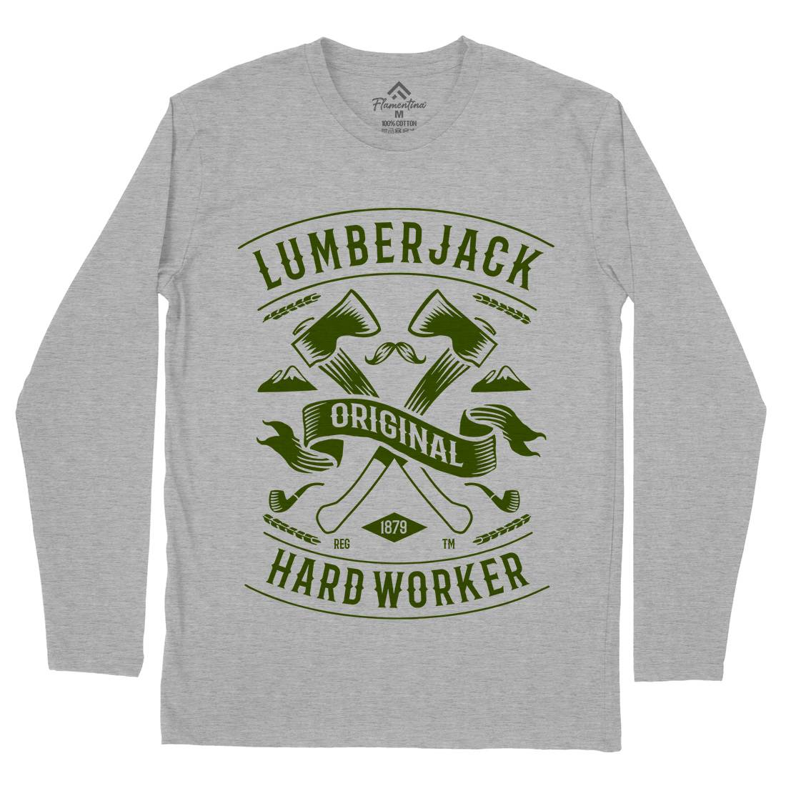 Lumberjack Mens Long Sleeve T-Shirt Retro B229
