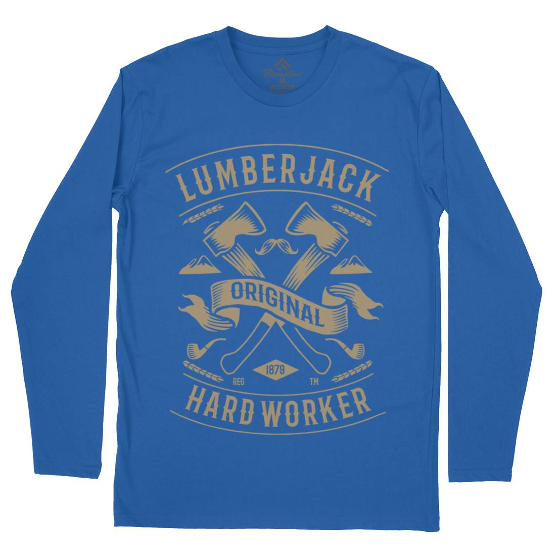 Lumberjack Mens Long Sleeve T-Shirt Retro B229