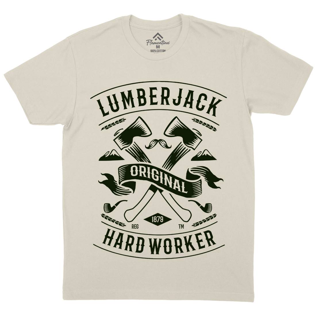 Lumberjack Mens Organic Crew Neck T-Shirt Retro B229