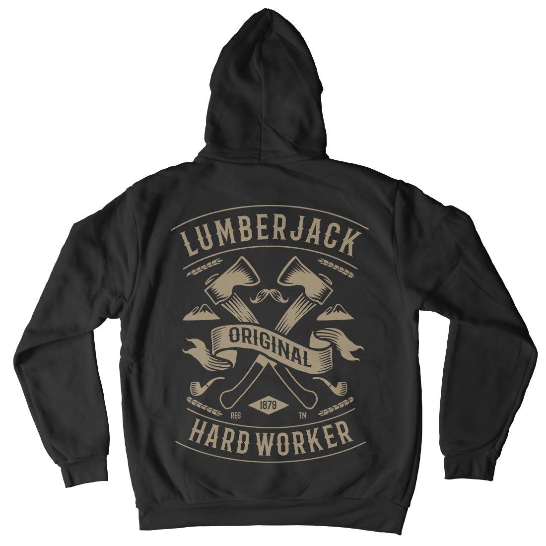 Lumberjack Mens Hoodie With Pocket Retro B229