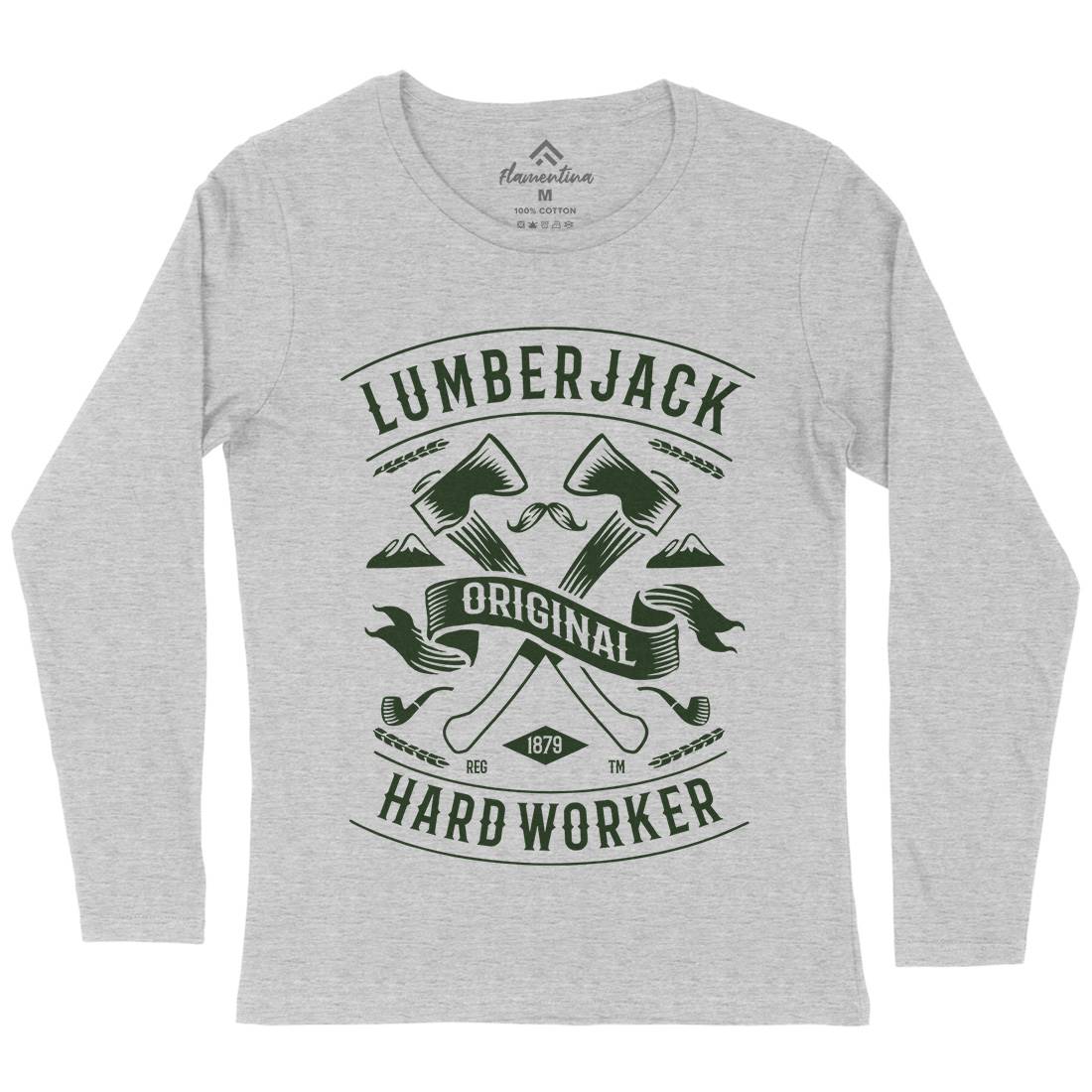 Lumberjack Womens Long Sleeve T-Shirt Retro B229