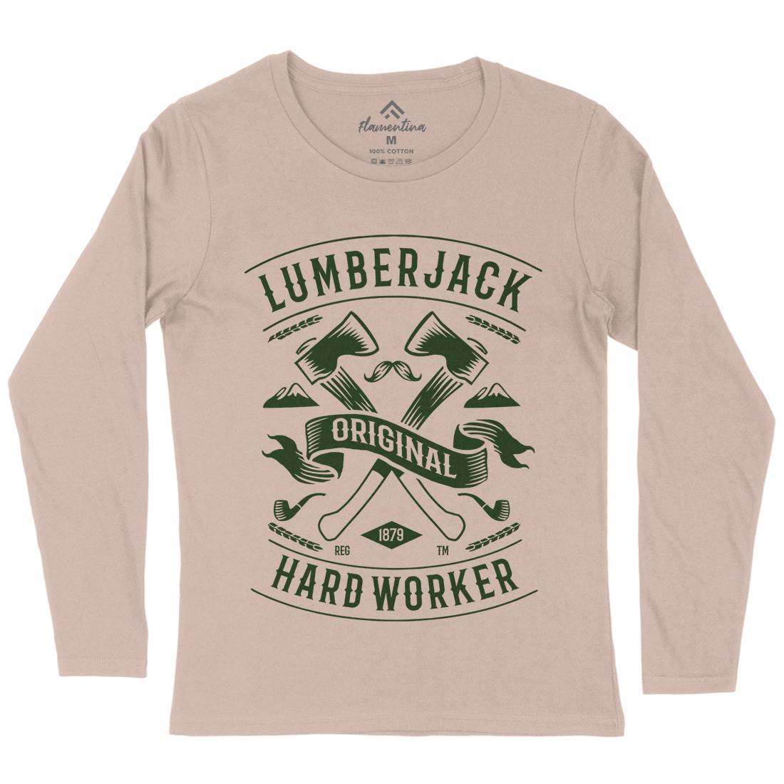 Lumberjack Womens Long Sleeve T-Shirt Retro B229