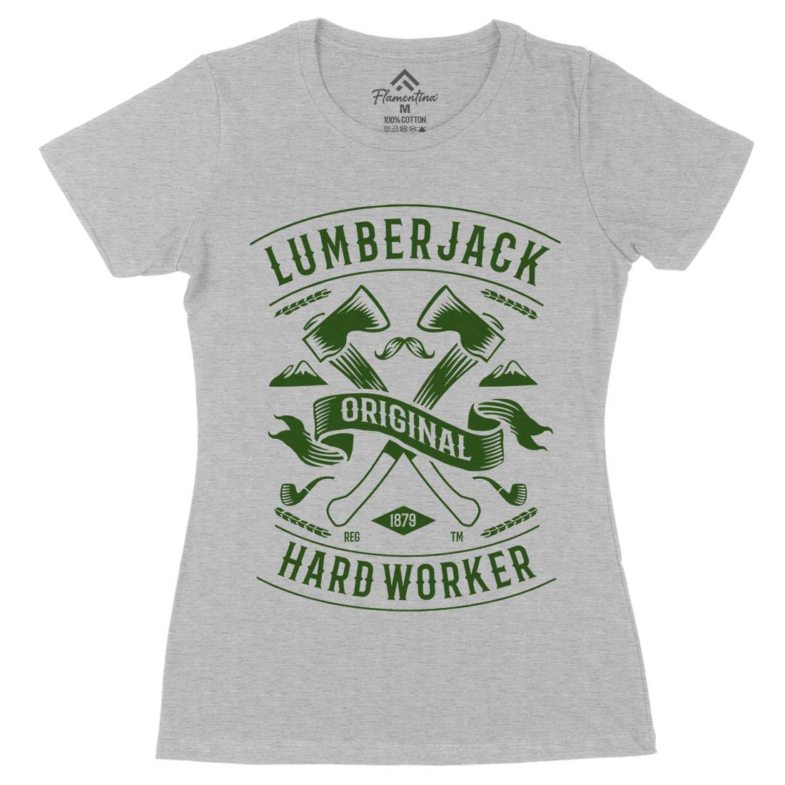 Lumberjack Womens Organic Crew Neck T-Shirt Retro B229