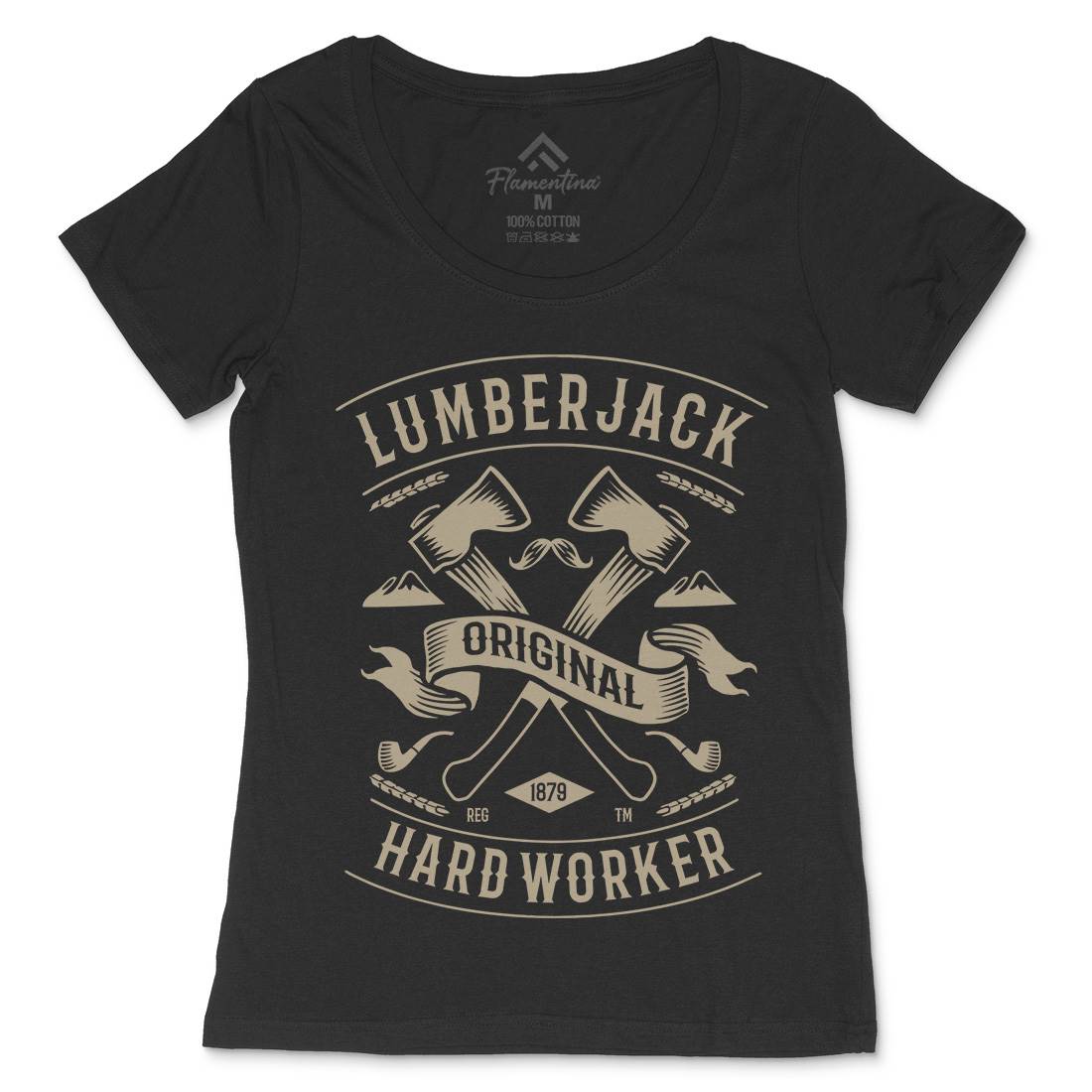 Lumberjack Womens Scoop Neck T-Shirt Retro B229