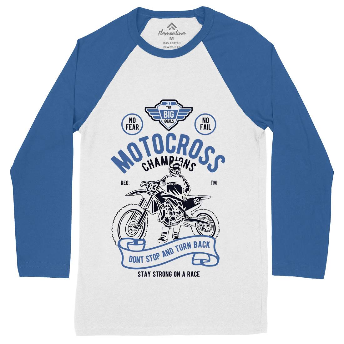 Motocross Champions Mens Long Sleeve Baseball T-Shirt Motorcycles B230