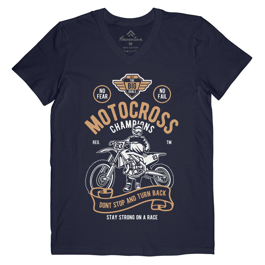 Motocross Champions Mens Organic V-Neck T-Shirt Motorcycles B230