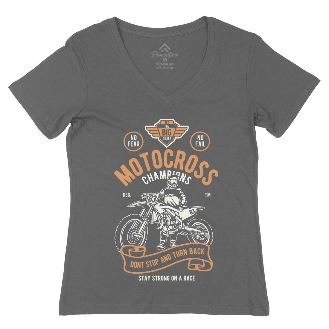 Motocross Champions Womens Organic V-Neck T-Shirt Motorcycles B230