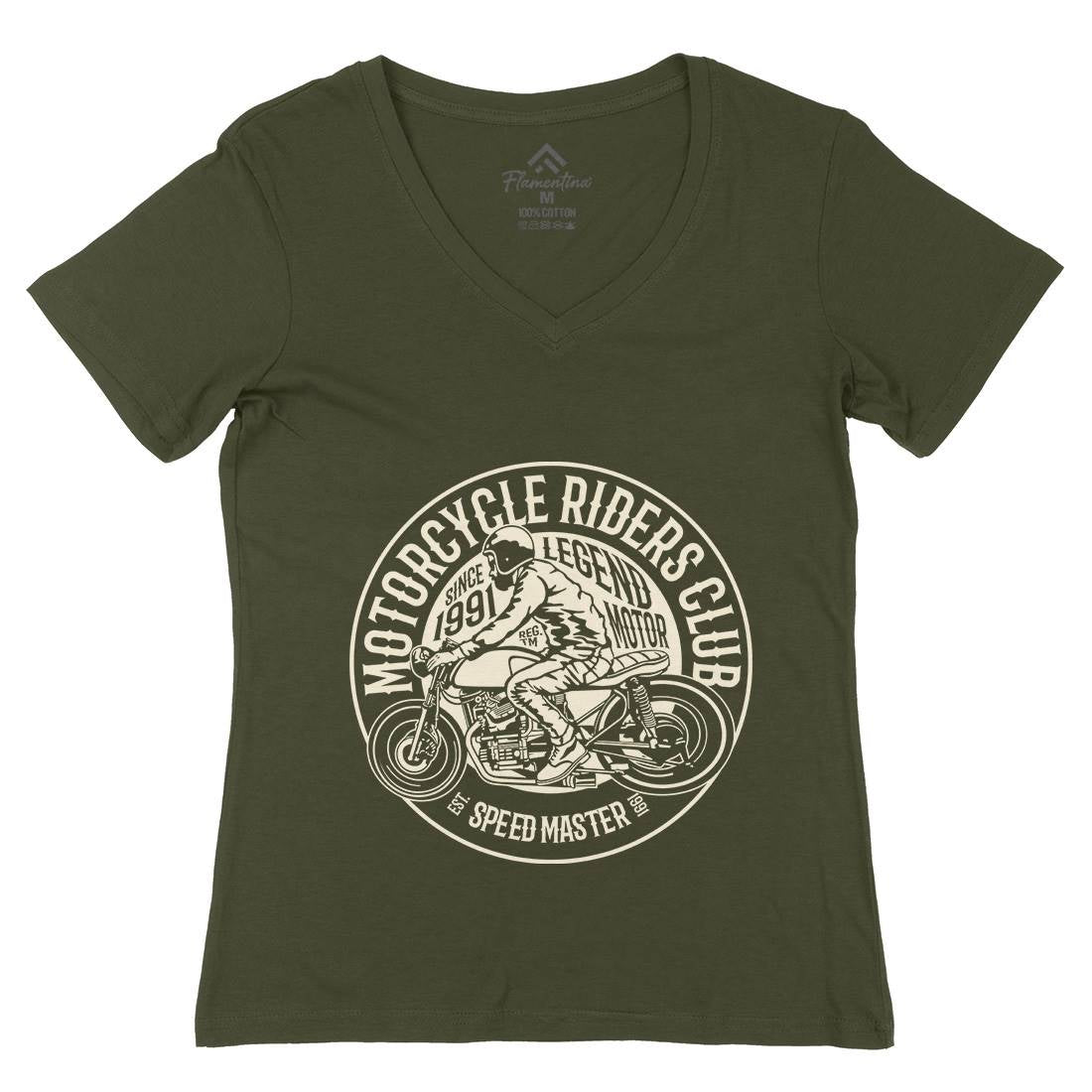 Riders Club Womens Organic V-Neck T-Shirt Motorcycles B231