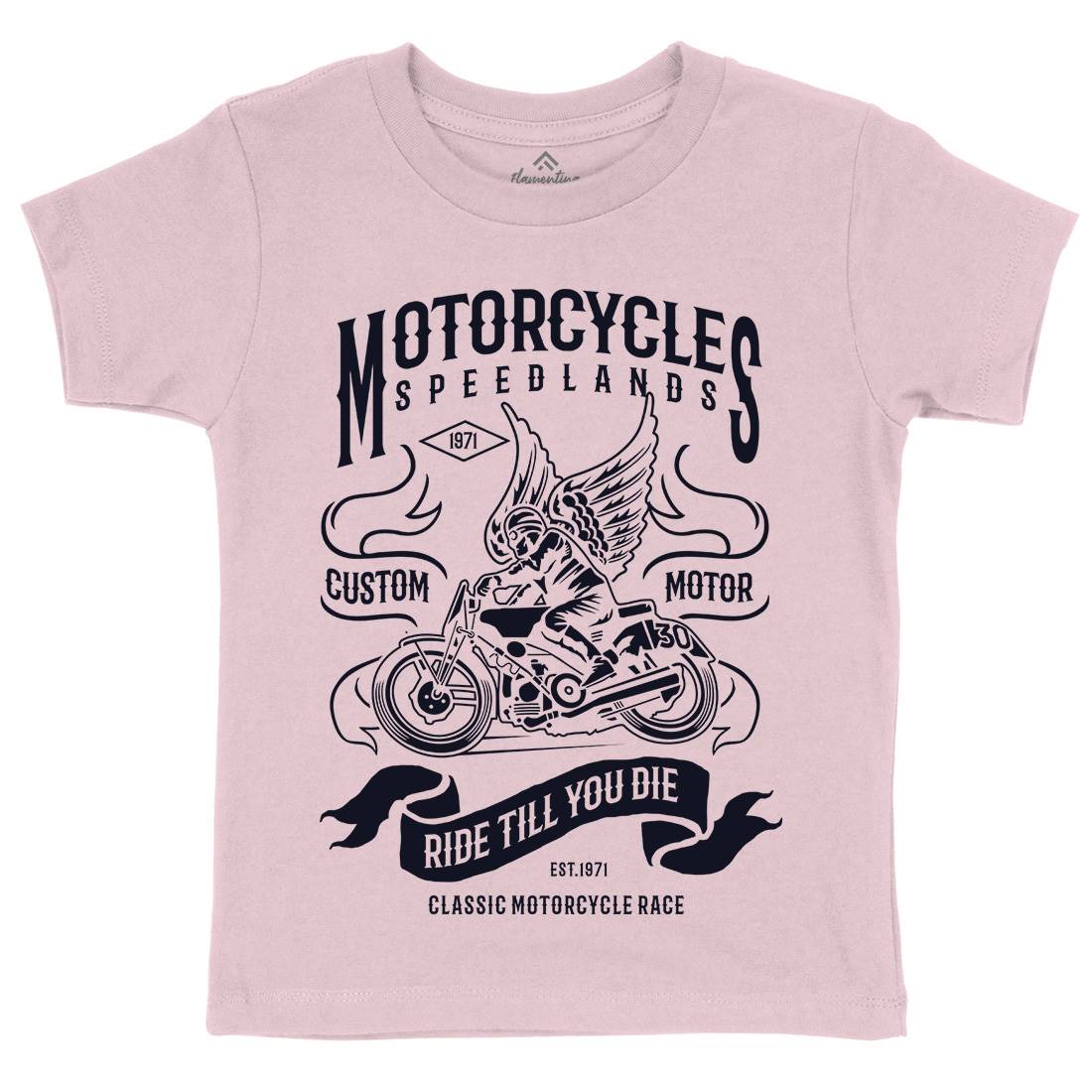 Speed Lands Kids Organic Crew Neck T-Shirt Motorcycles B232