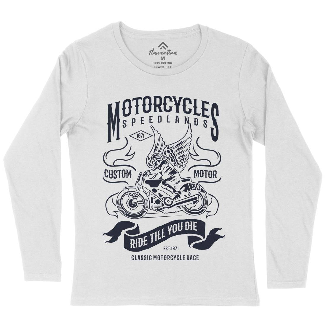 Speed Lands Womens Long Sleeve T-Shirt Motorcycles B232