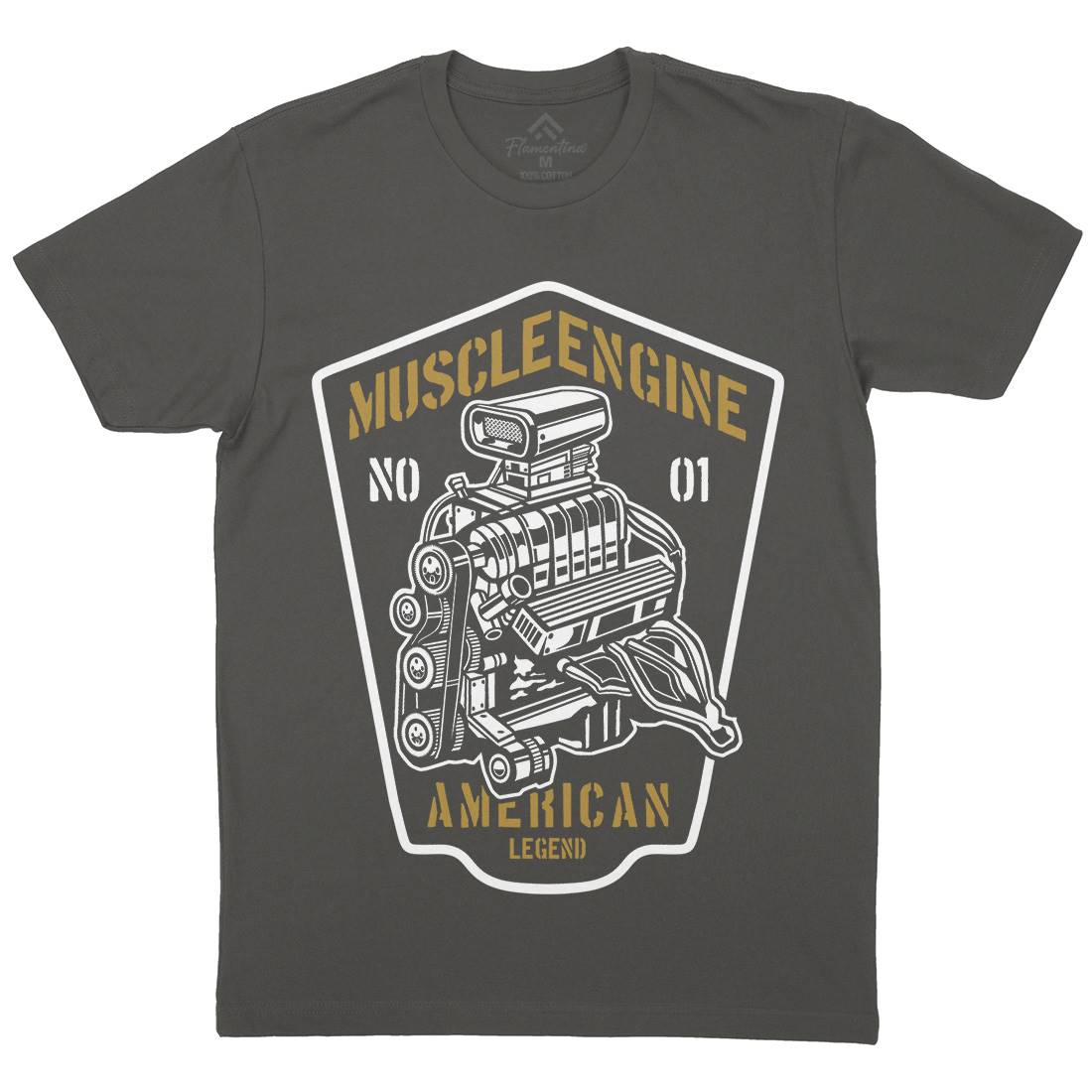 Muscle Engine Mens Crew Neck T-Shirt Cars B234