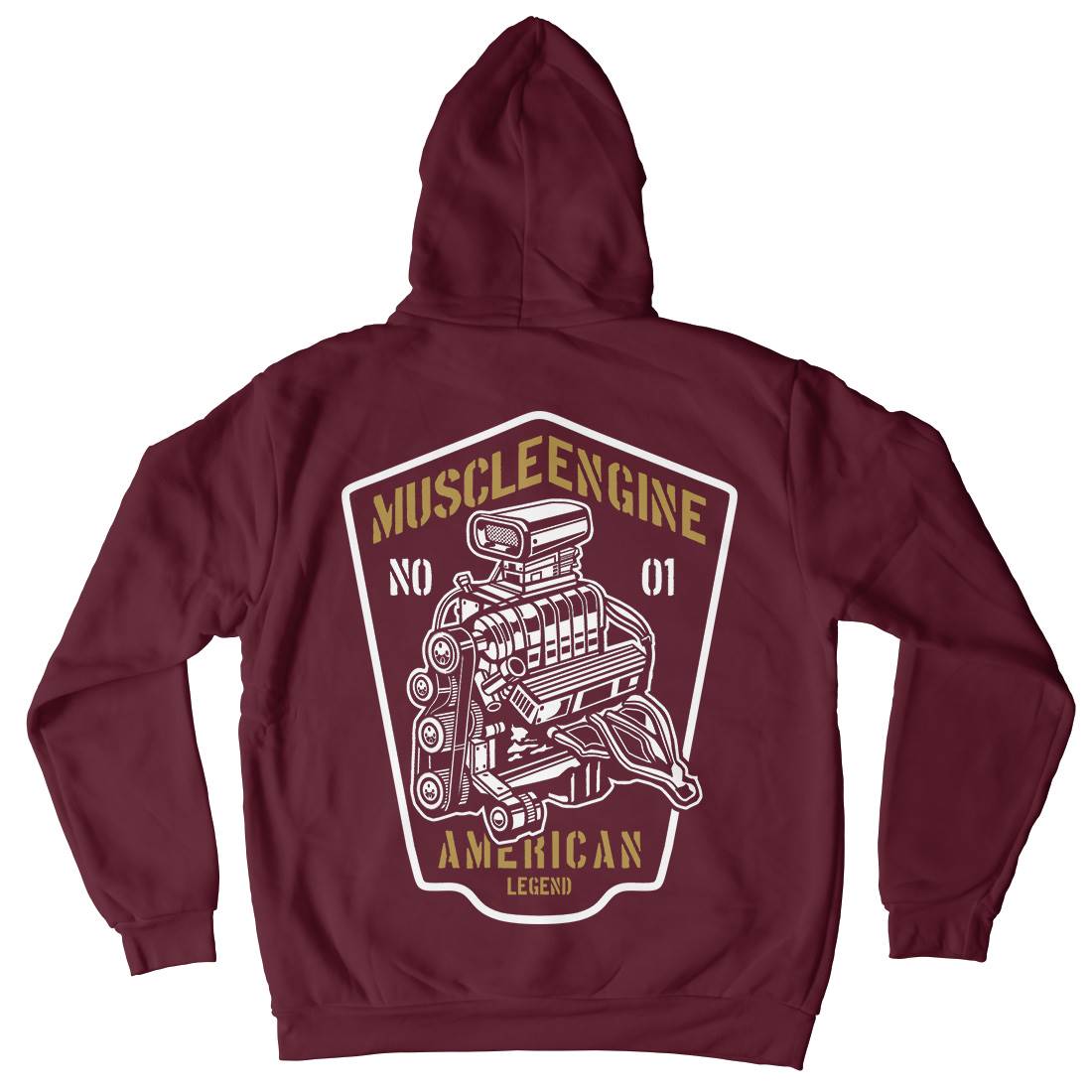 Muscle Engine Mens Hoodie With Pocket Cars B234