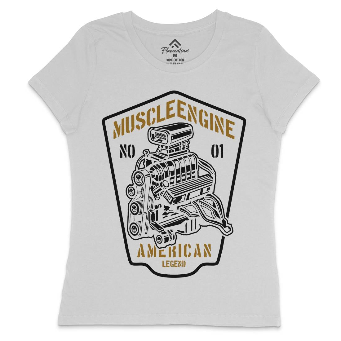 Muscle Engine Womens Crew Neck T-Shirt Cars B234