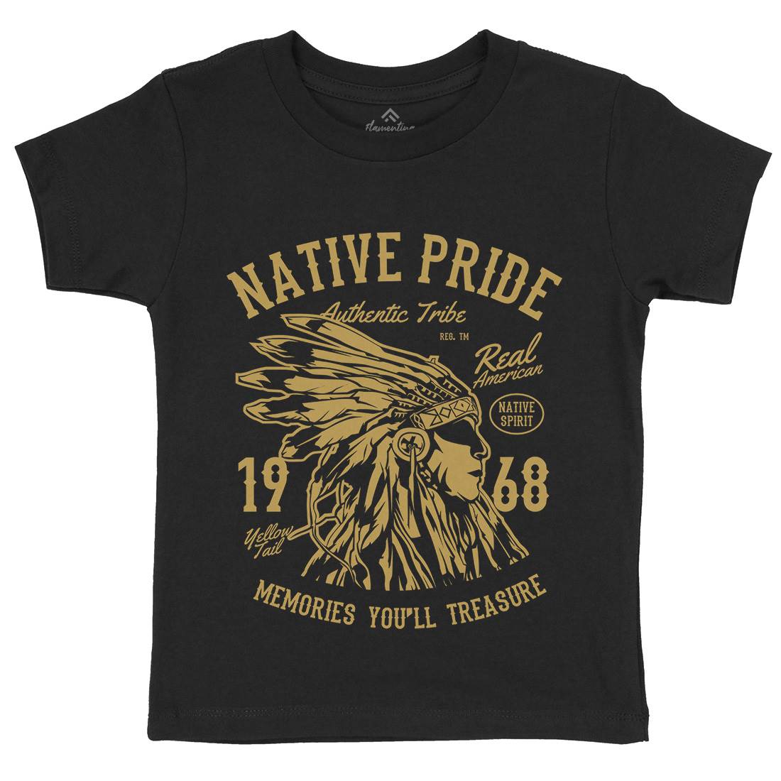 Native Pride Kids Organic Crew Neck T-Shirt American B235