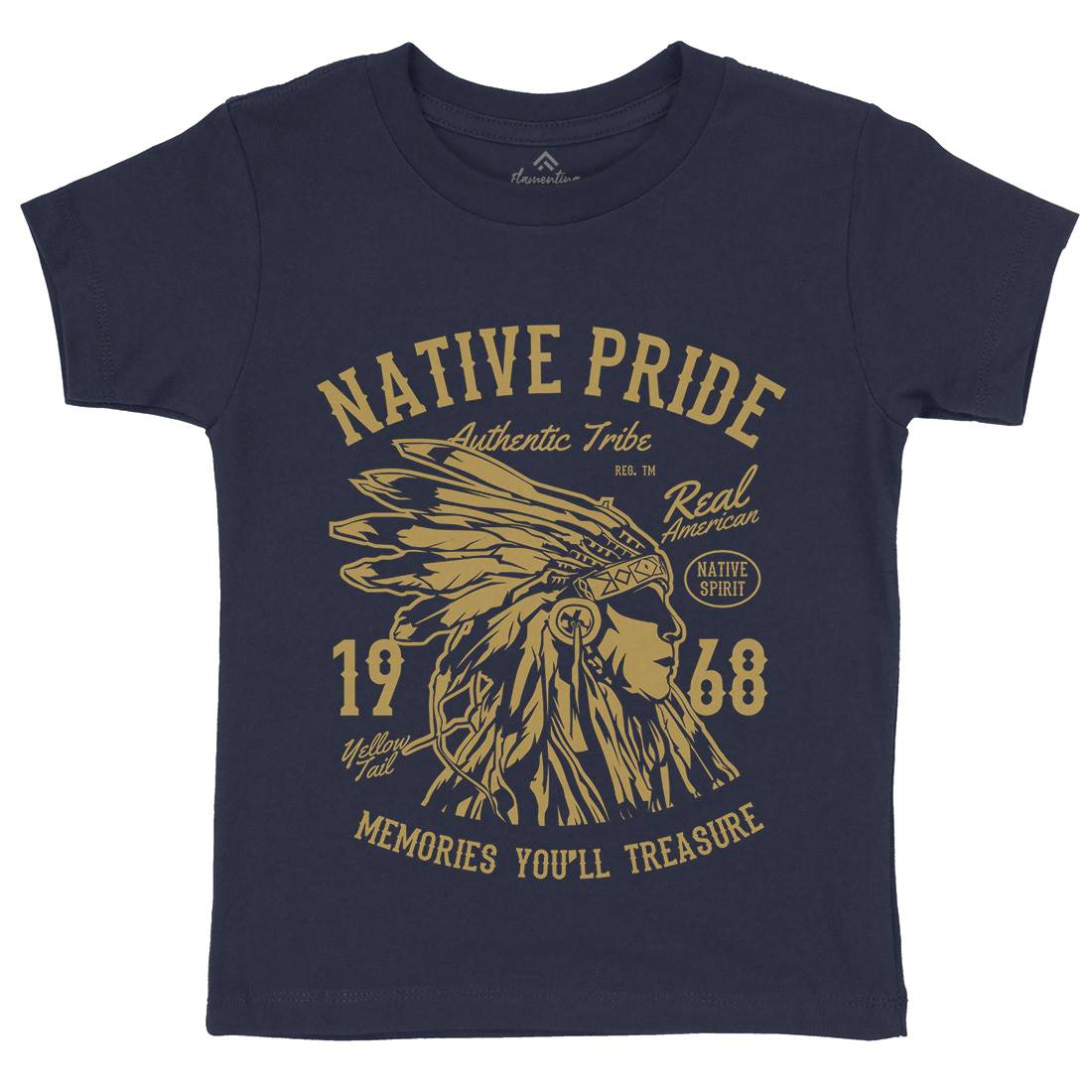 Native Pride Kids Organic Crew Neck T-Shirt American B235