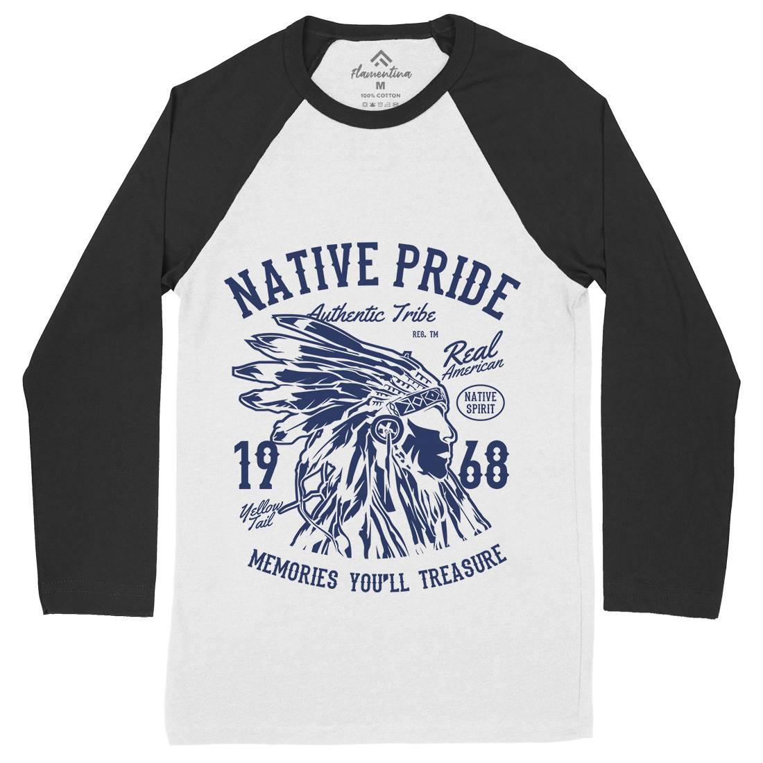 Native Pride Mens Long Sleeve Baseball T-Shirt American B235
