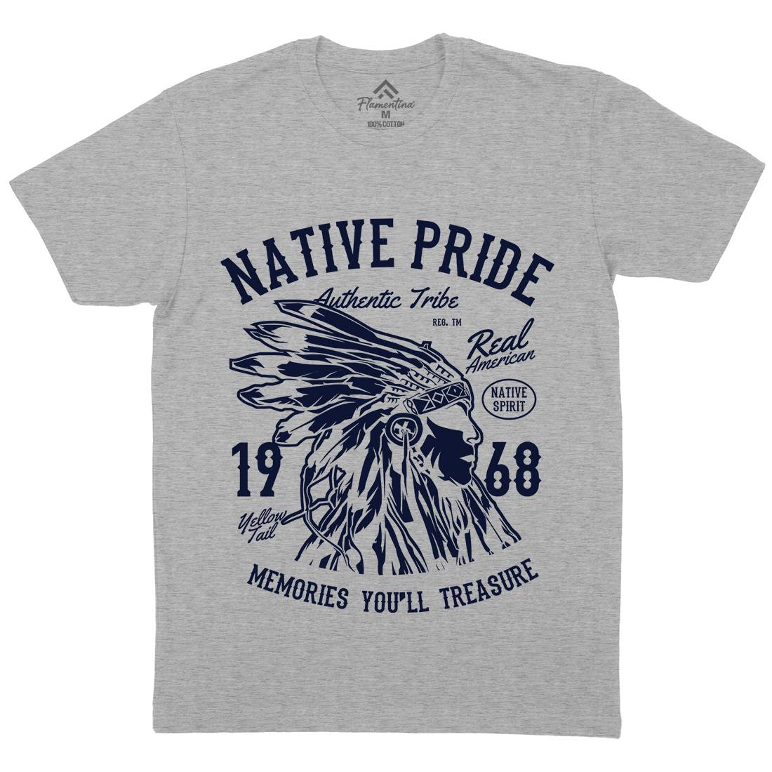 Native Pride Mens Crew Neck T-Shirt American B235