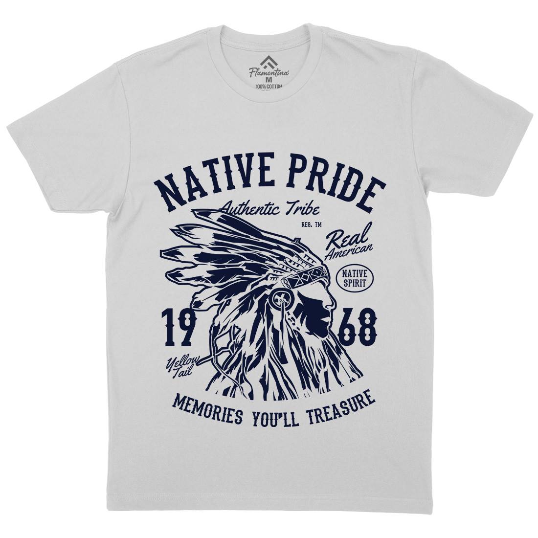 Native Pride Mens Crew Neck T-Shirt American B235