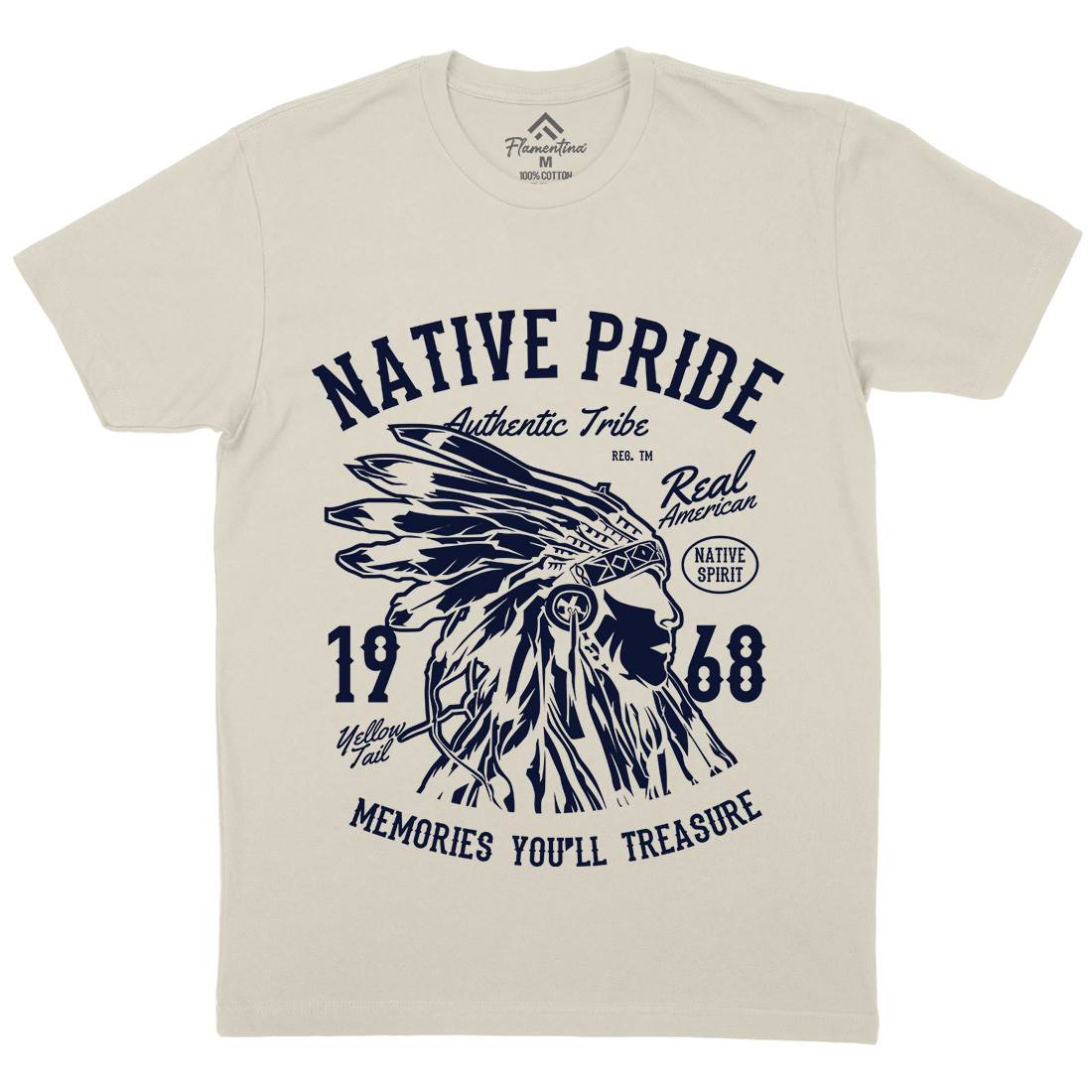 Native Pride Mens Organic Crew Neck T-Shirt American B235