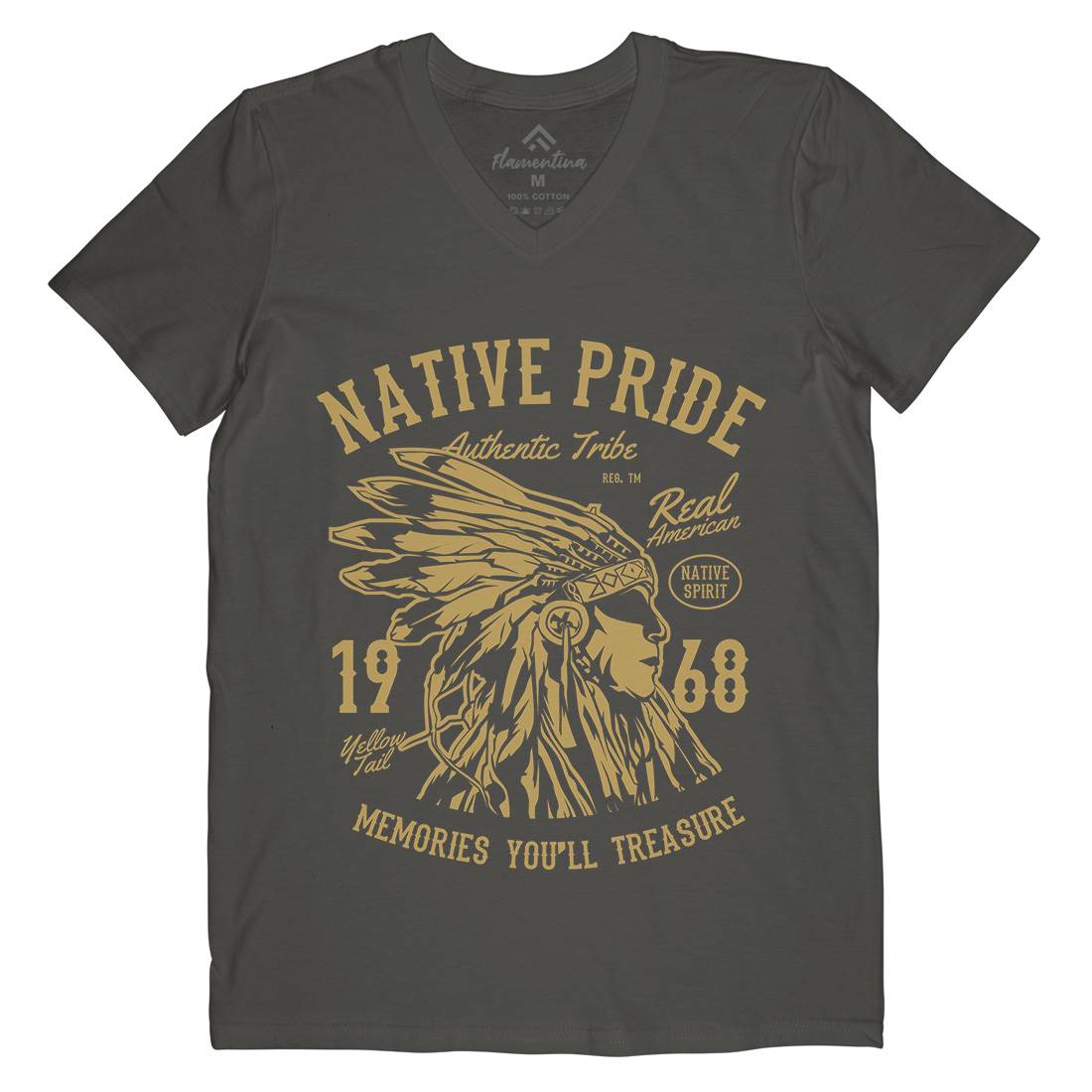 Native Pride Mens V-Neck T-Shirt American B235