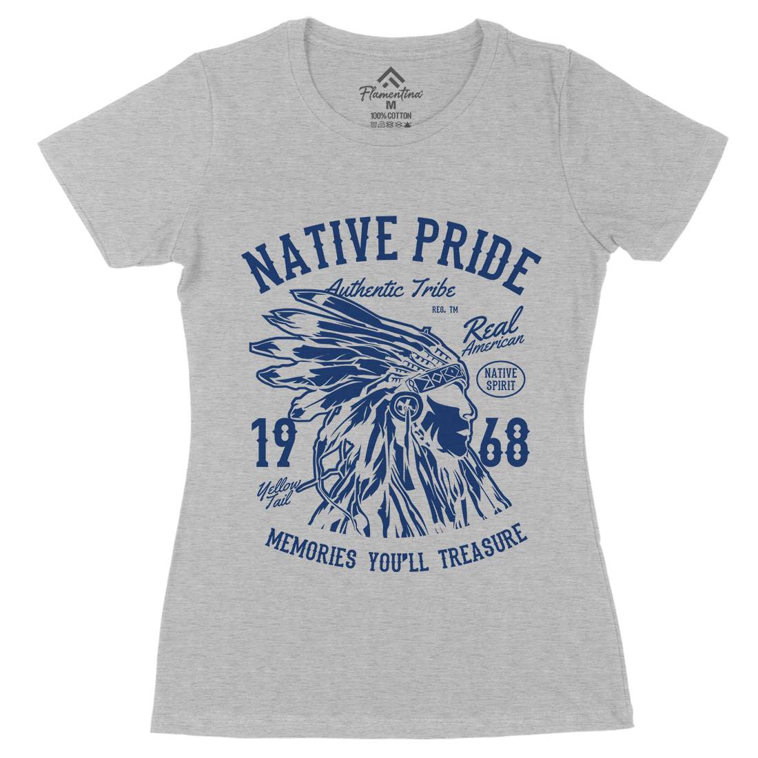 Native Pride Womens Organic Crew Neck T-Shirt American B235