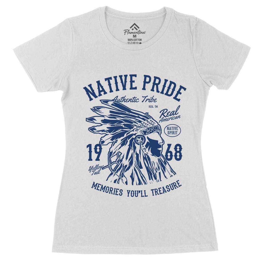 Native Pride Womens Organic Crew Neck T-Shirt American B235