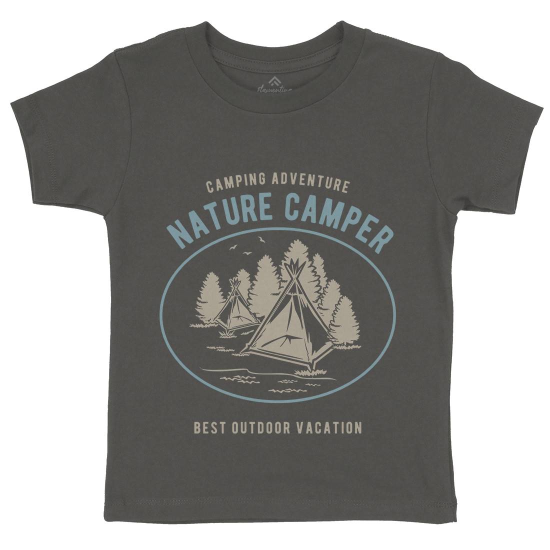 Camper Kids Organic Crew Neck T-Shirt Nature B236