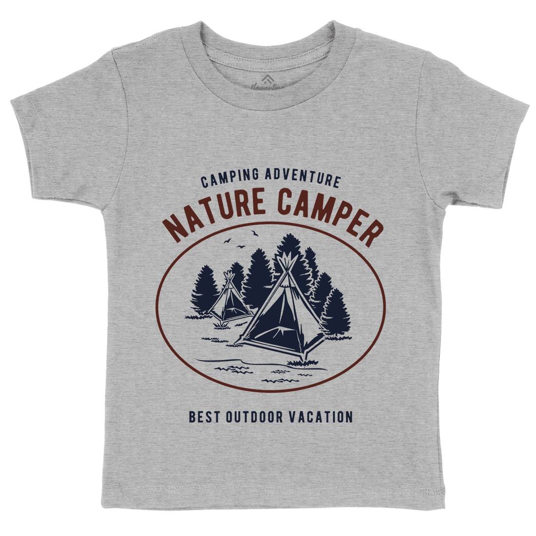 Camper Kids Organic Crew Neck T-Shirt Nature B236