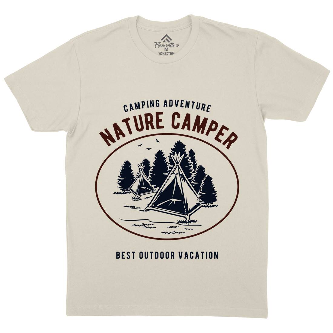 Camper Mens Organic Crew Neck T-Shirt Nature B236