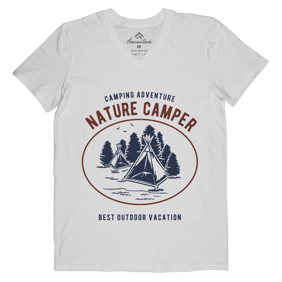 Camper Mens V-Neck T-Shirt Nature B236