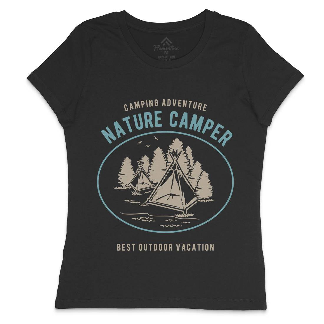 Camper Womens Crew Neck T-Shirt Nature B236