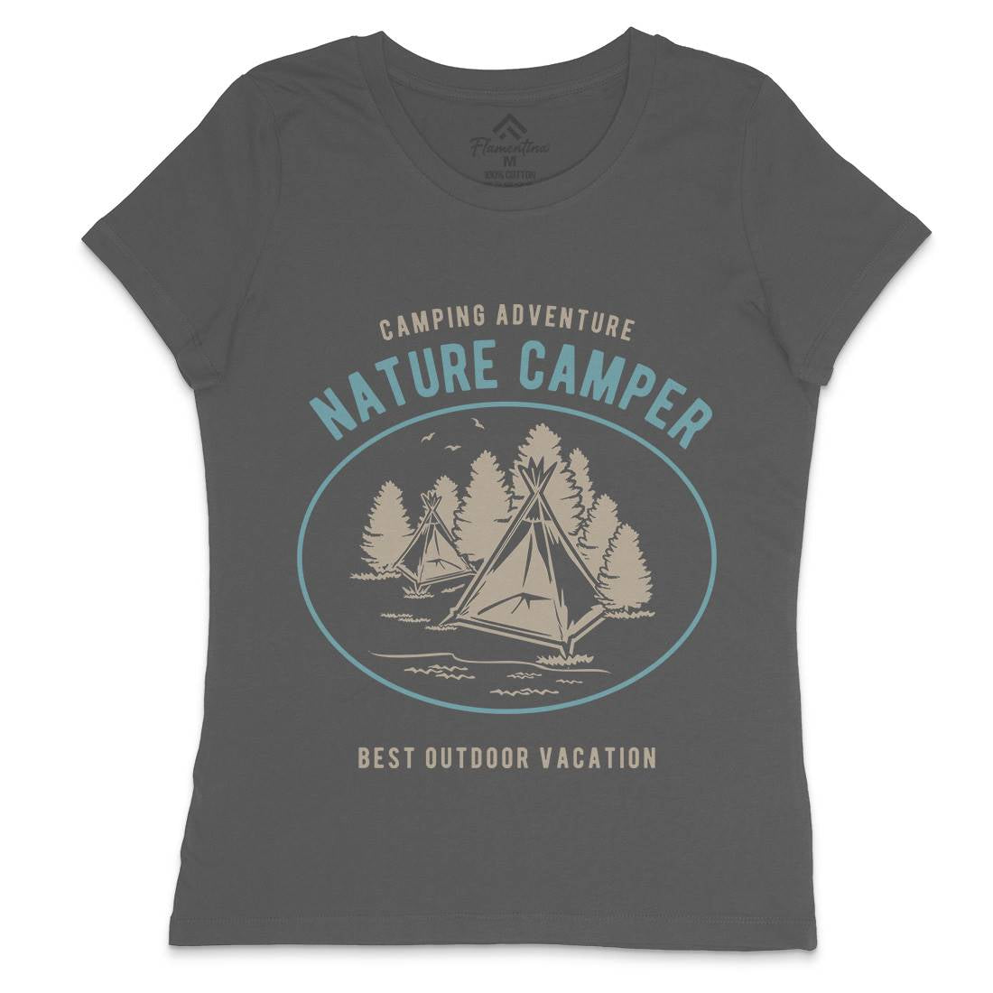 Camper Womens Crew Neck T-Shirt Nature B236