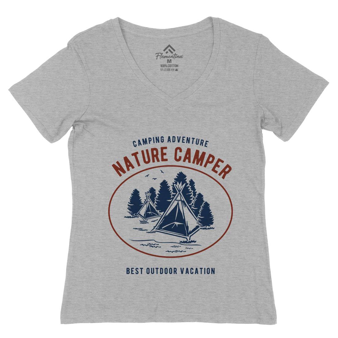 Camper Womens Organic V-Neck T-Shirt Nature B236