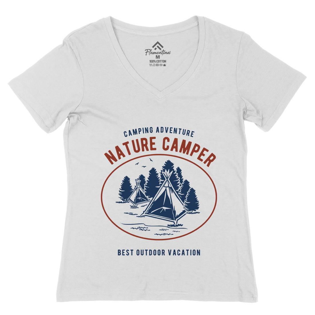 Camper Womens Organic V-Neck T-Shirt Nature B236