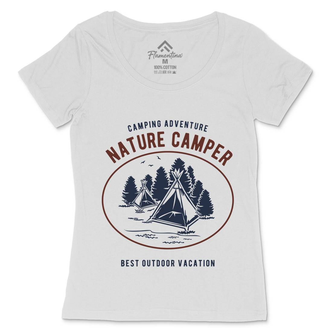Camper Womens Scoop Neck T-Shirt Nature B236