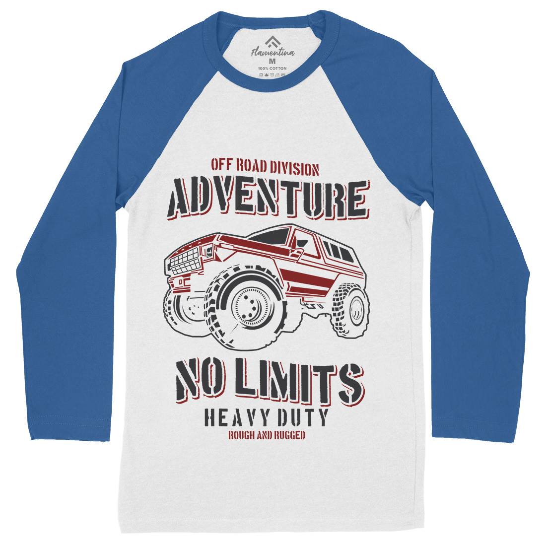 No Limits Mens Long Sleeve Baseball T-Shirt Cars B237