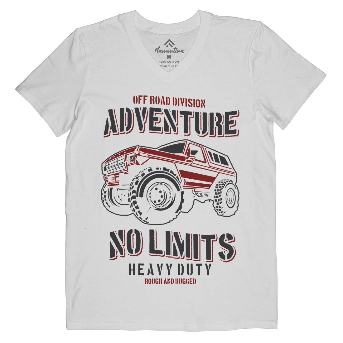 No Limits Mens Organic V-Neck T-Shirt Cars B237
