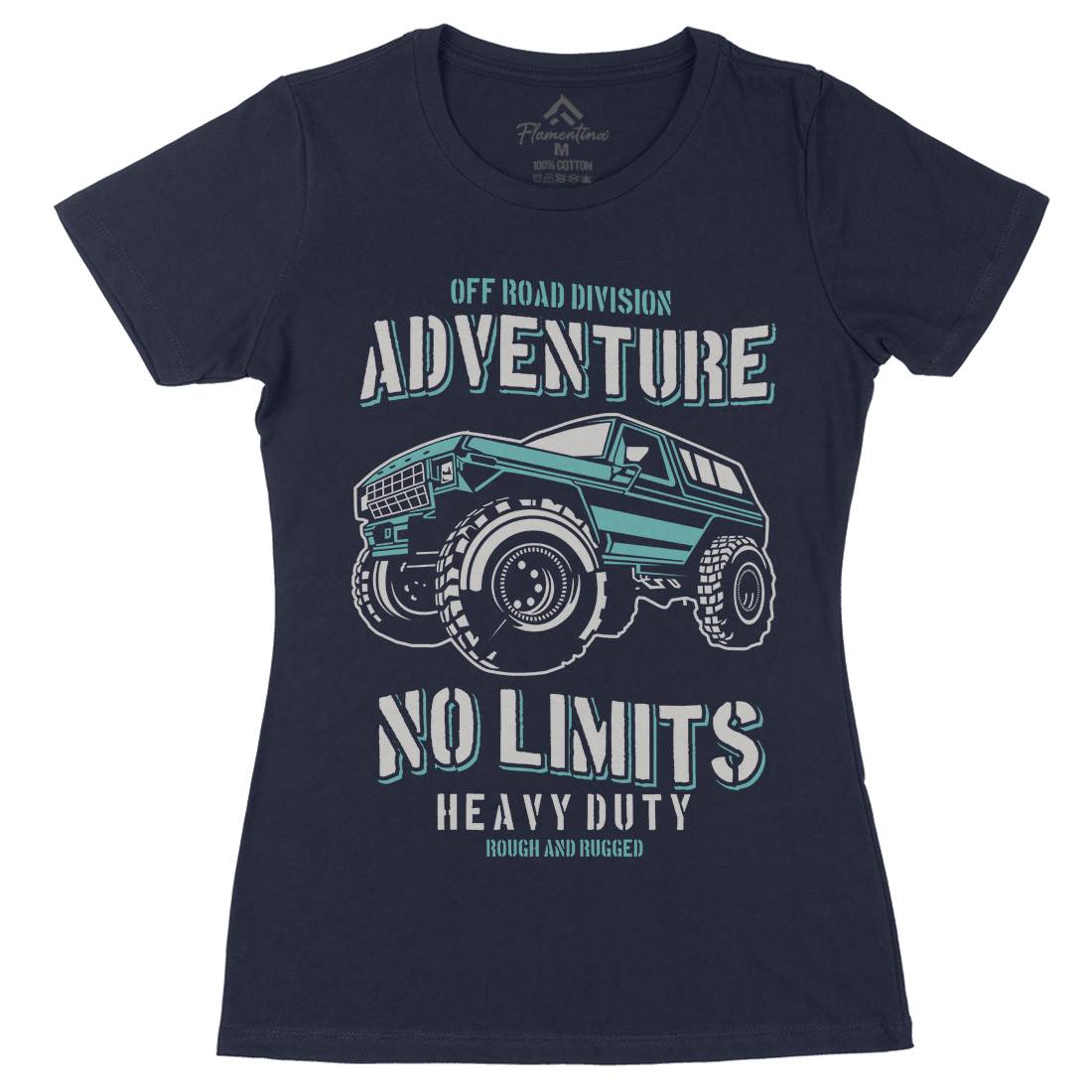 No Limits Womens Organic Crew Neck T-Shirt Cars B237