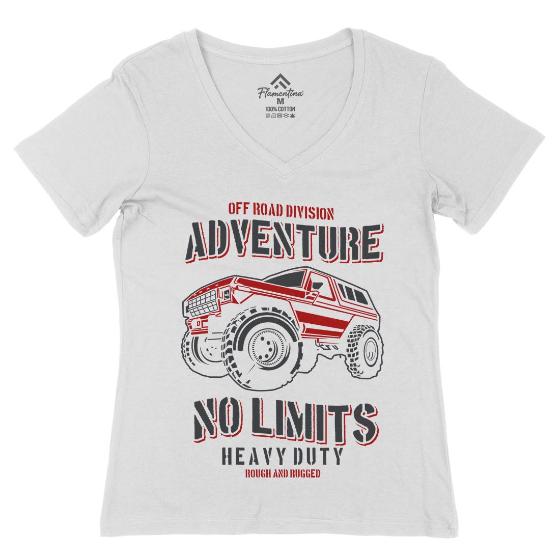 No Limits Womens Organic V-Neck T-Shirt Cars B237