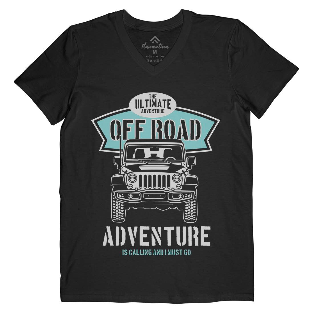 Off Road Mens Organic V-Neck T-Shirt Cars B238