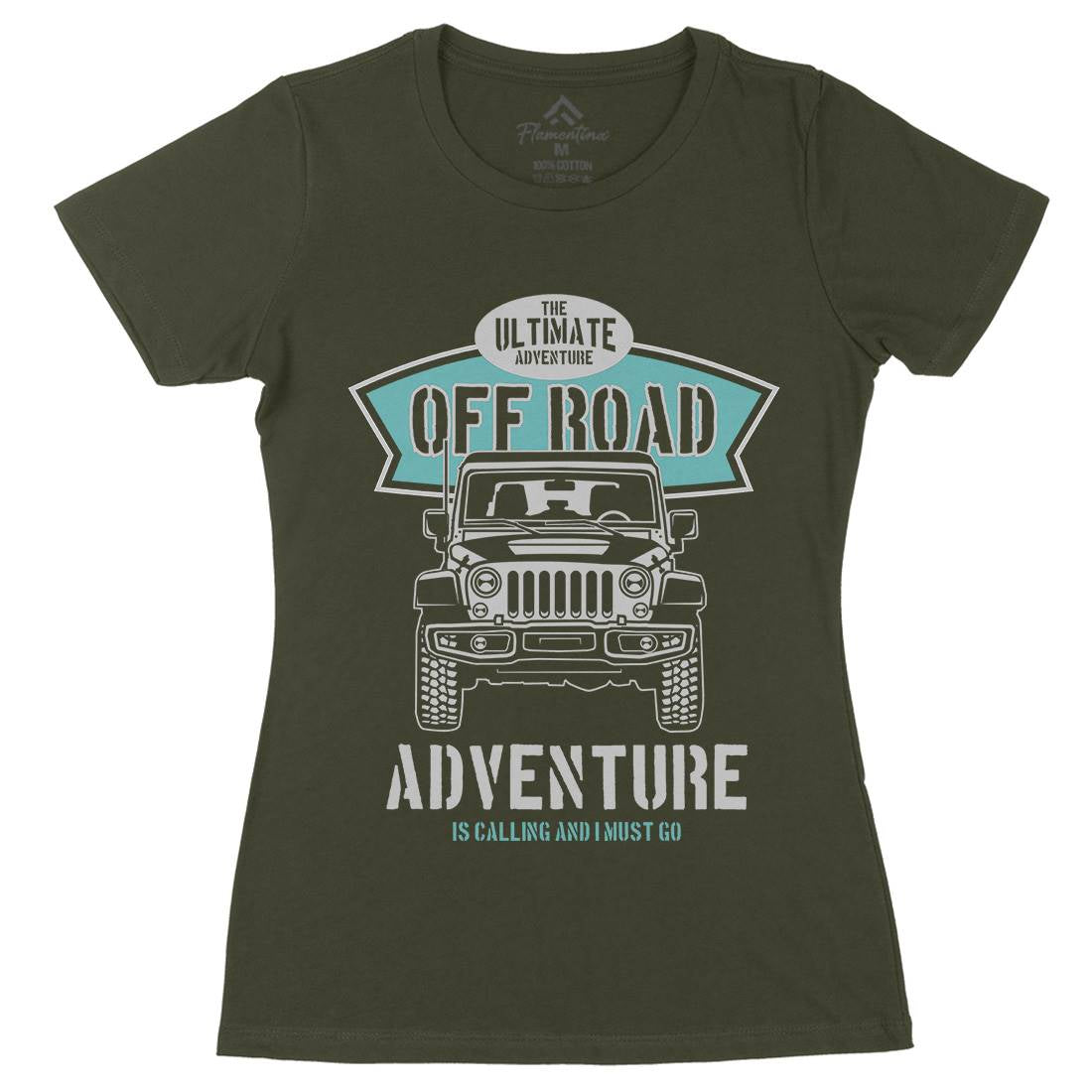 Off Road Womens Organic Crew Neck T-Shirt Cars B238