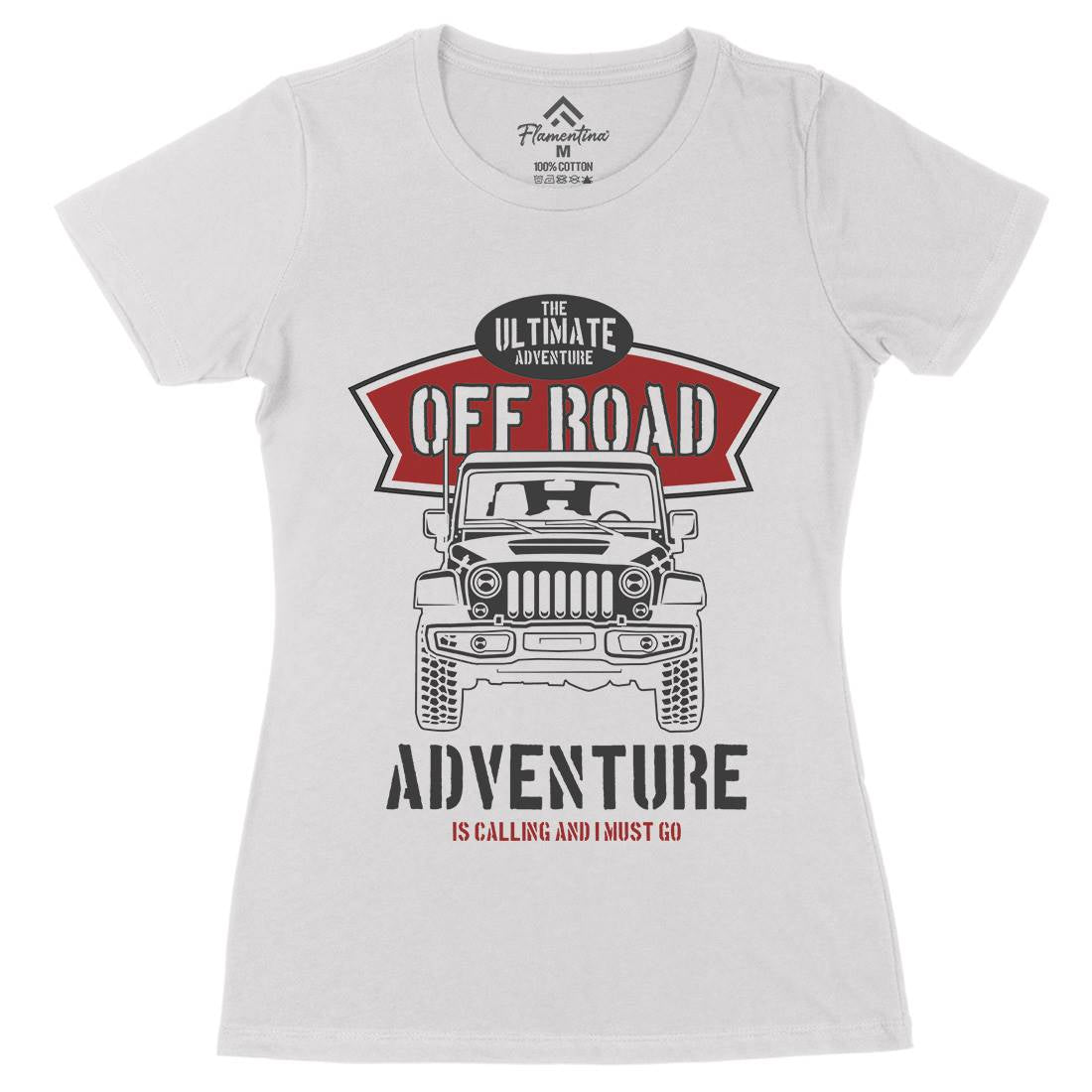 Off Road Womens Organic Crew Neck T-Shirt Cars B238