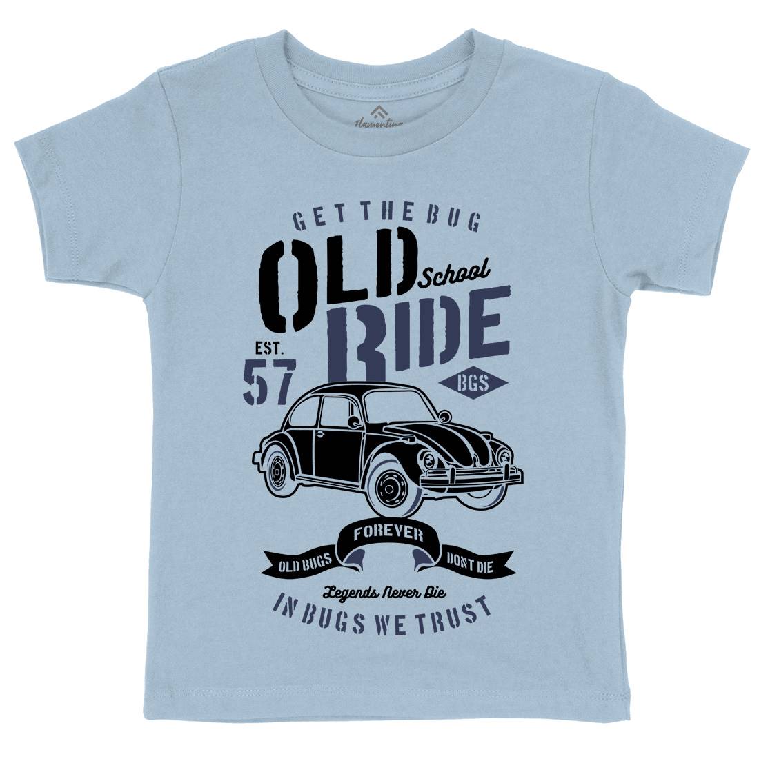 Old School Ride Kids Organic Crew Neck T-Shirt Cars B239