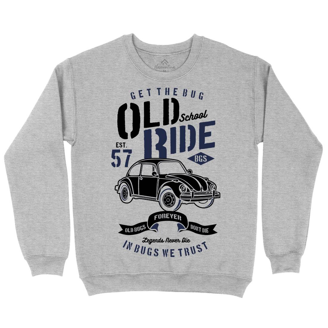 Old School Ride Mens Crew Neck Sweatshirt Cars B239
