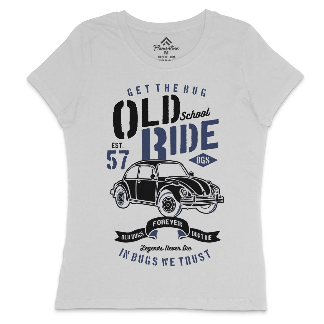 Old School Ride Womens Crew Neck T-Shirt Cars B239