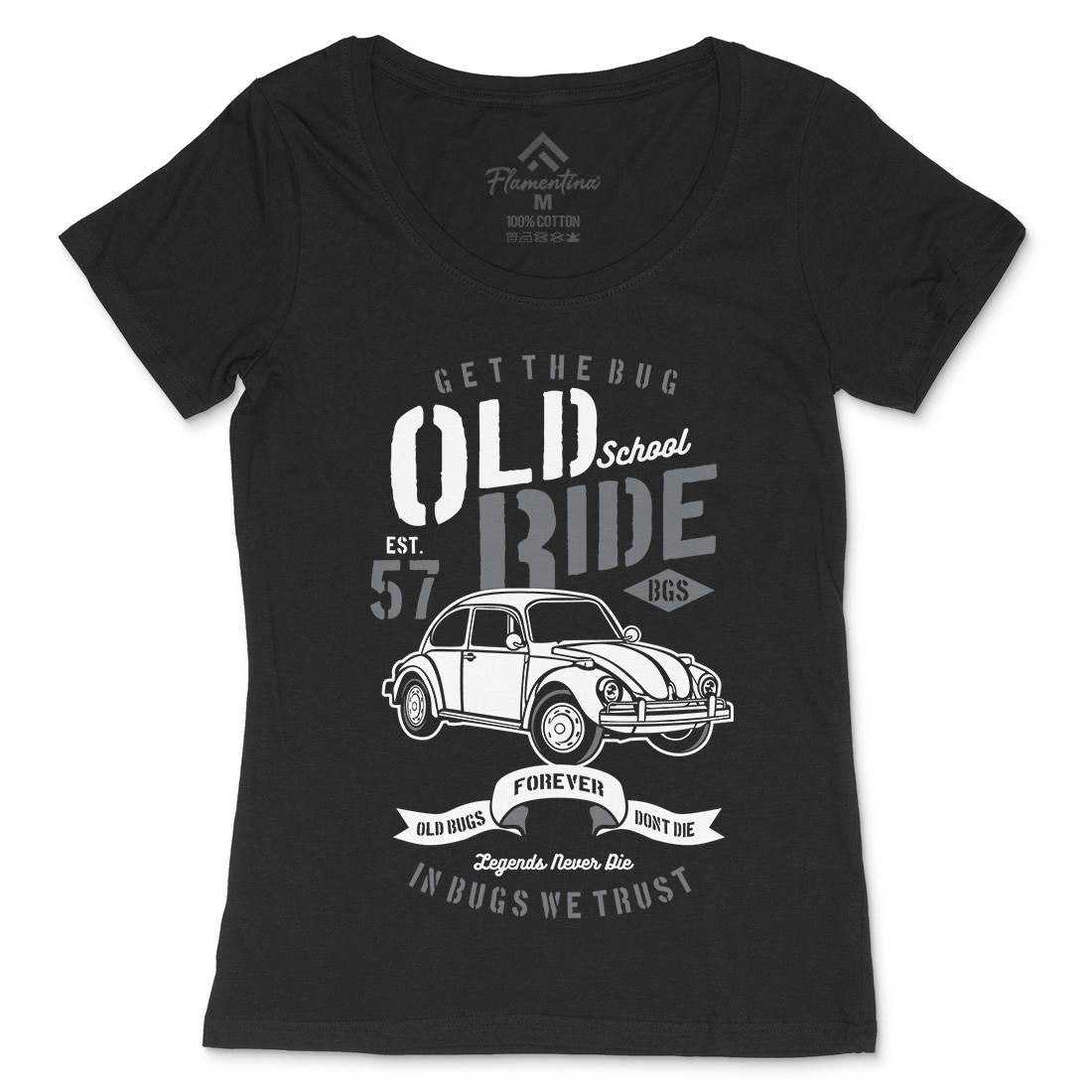 Old School Ride Womens Scoop Neck T-Shirt Cars B239