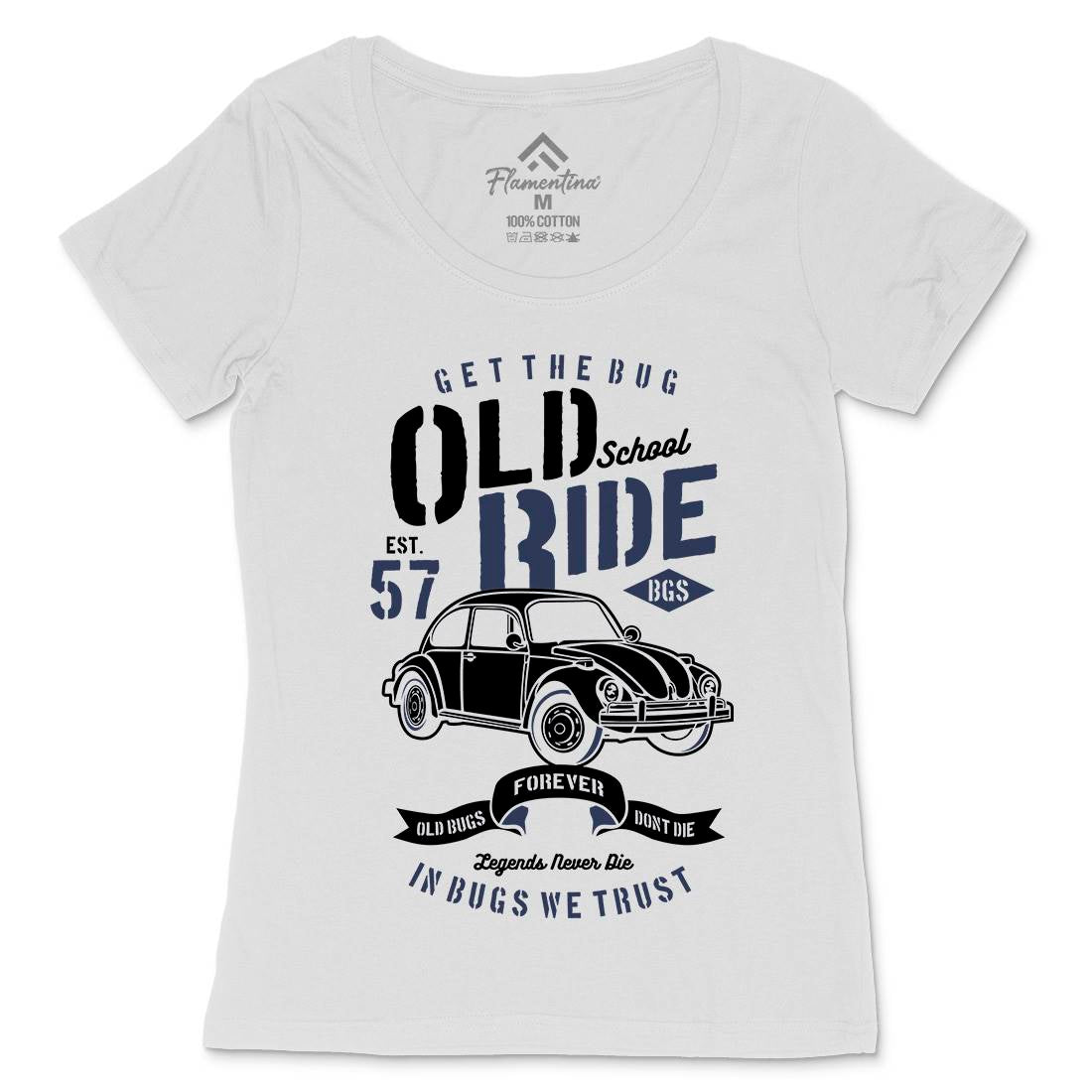 Old School Ride Womens Scoop Neck T-Shirt Cars B239